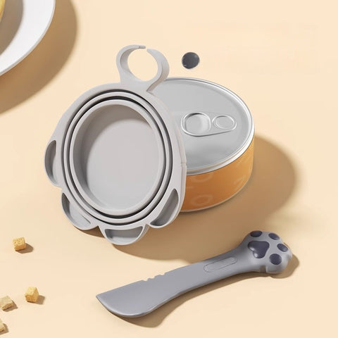 Silicone Pet Can Spoon & Lid Set – Multi-Functional Opener & Airtight Food Cover