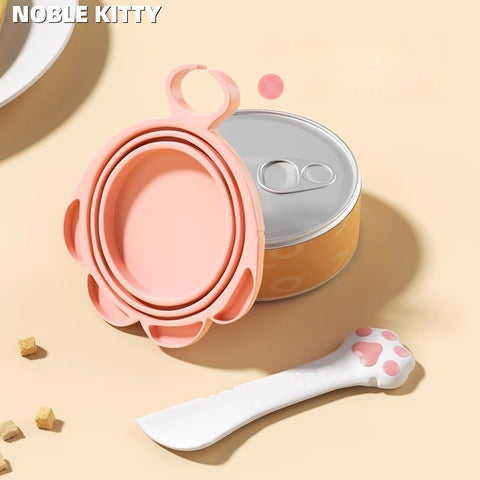 Silicone Pet Can Spoon & Lid Set – Multi-Functional Opener & Airtight Food Cover