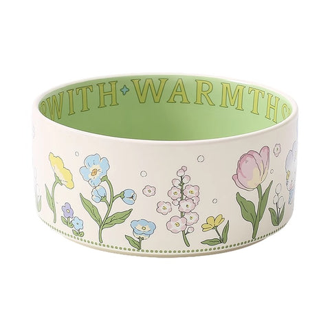 NobleKitty Green Bunny Ceramic Bowl for Healthy Pet Eating