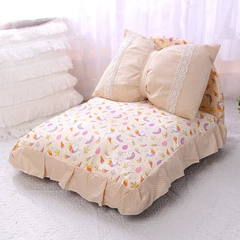 Princess Nest Cat Bed – Soft Cotton, Washable, Comfortable Pet Nest for Small Cats & Kittens