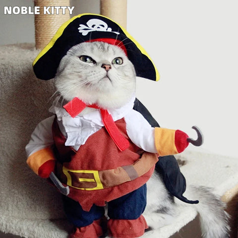 NobleKitty Halloween Pirate Costume for Cats & Small Dogs