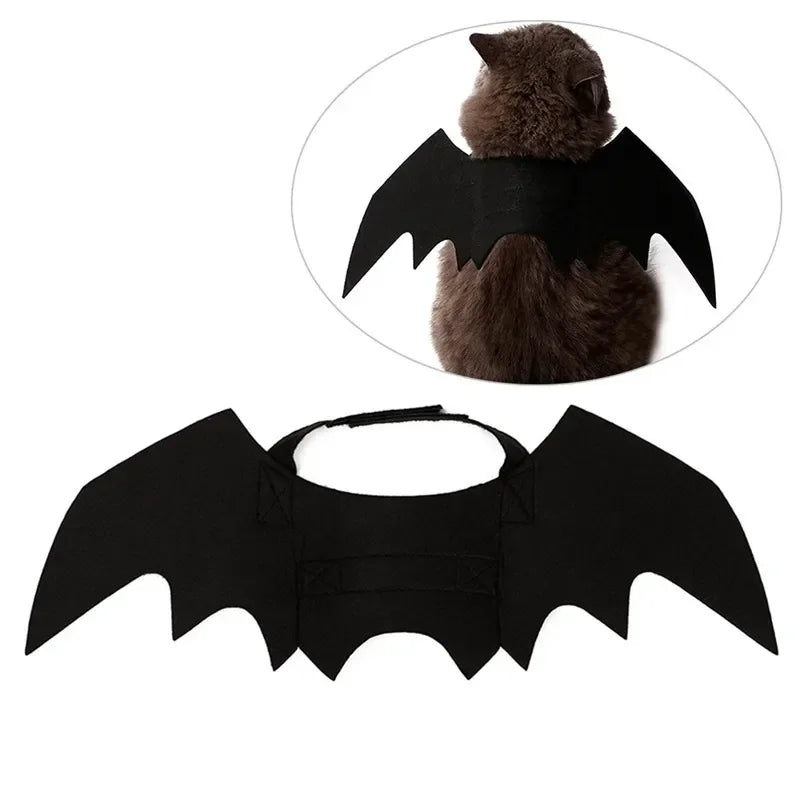 NobleKitty Halloween Bat Wings for Cats – Lightweight Black Felt Costume for Spooky Fun