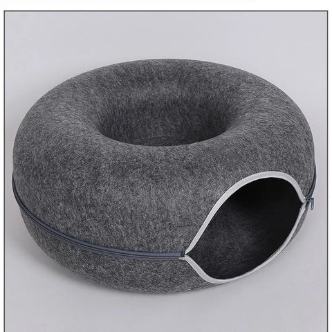 Foldable Wool Felt Cat Tunnel – Soft Portable & Fun Play Space for All Cats