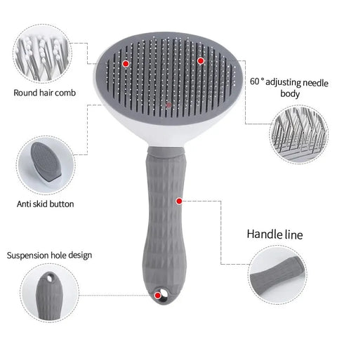 Noble Kitty Self-Cleaning Cat Brush for Moult Removal