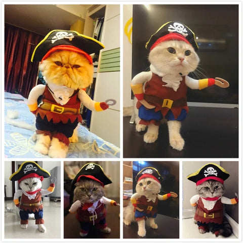 NobleKitty Halloween Pirate Costume for Cats & Small Dogs