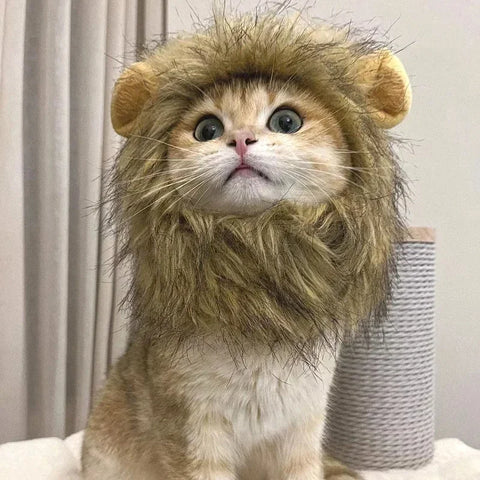 NobleKitty™ Lion Mane Hat for Cats & Small Dogs – Cute & Comfortable Faux Fur Pet Costume Accessory, Perfect for Halloween, Christmas & Parties