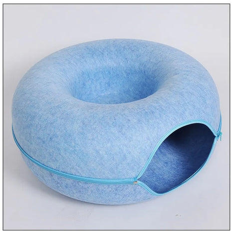 Foldable Wool Felt Cat Tunnel – Soft Portable & Fun Play Space for All Cats
