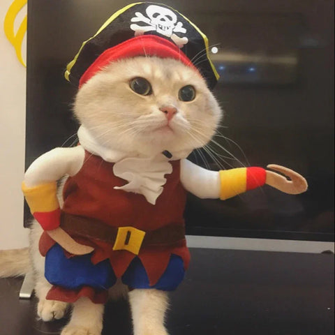 NobleKitty Halloween Pirate Costume for Cats & Small Dogs