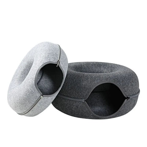 Foldable Wool Felt Cat Tunnel – Soft Portable & Fun Play Space for All Cats