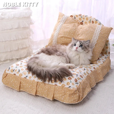 Princess Nest Cat Bed – Soft Cotton, Washable, Comfortable Pet Nest for Small Cats & Kittens