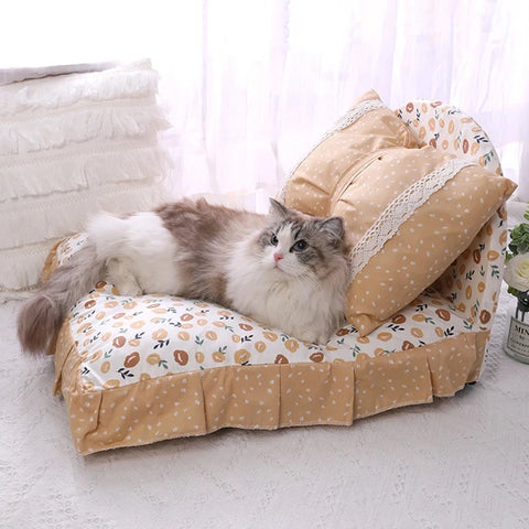 Princess Nest Cat Bed – Soft Cotton, Washable, Comfortable Pet Nest for Small Cats & Kittens